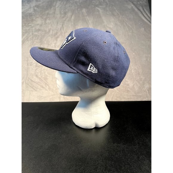 New Era 59FIFTY New England Patriots Low Profile Hat Men's 7 1/2 Blue Cap - Picture 3 of 8
